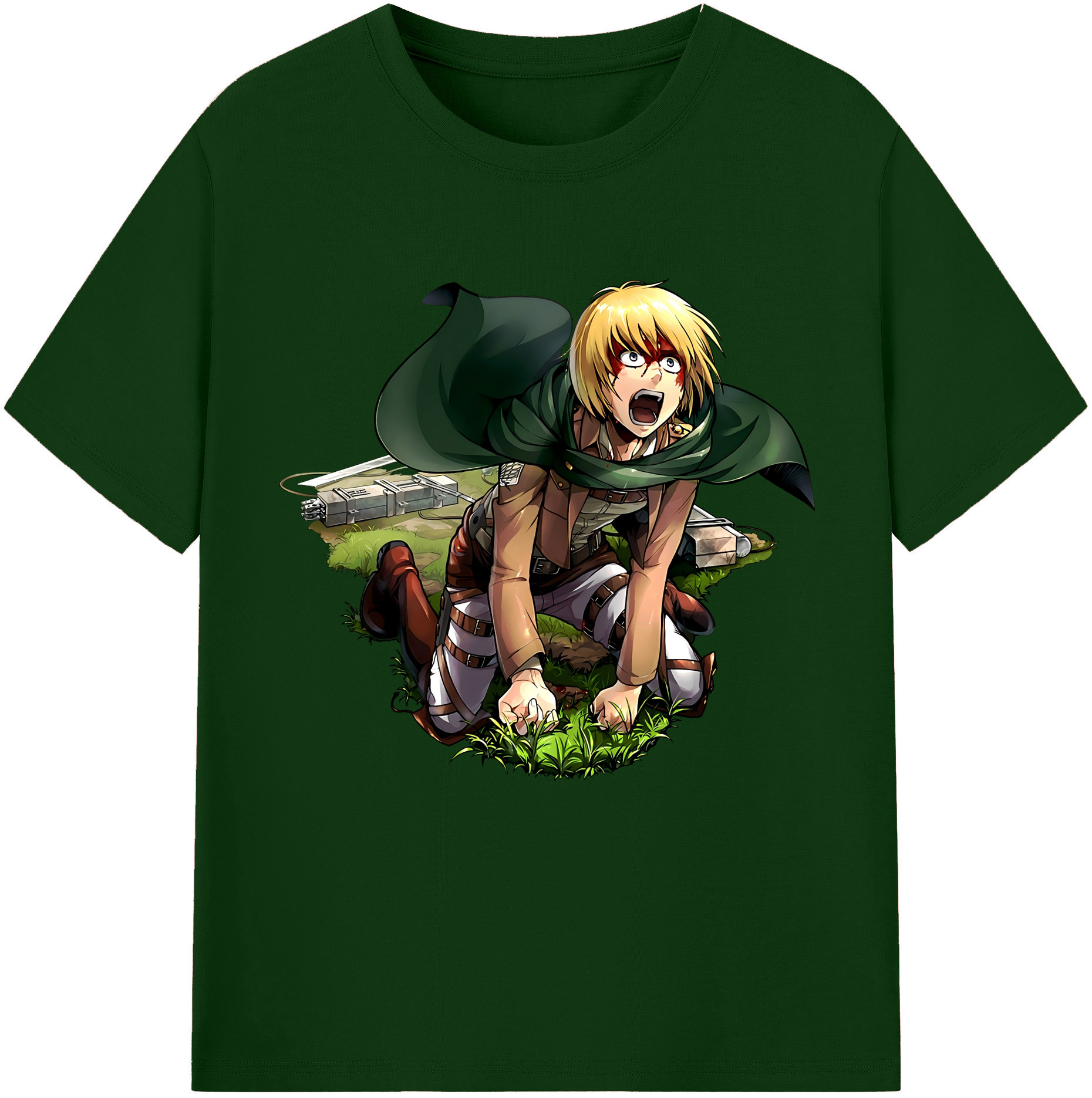 （画像用） 進撃の巨人 アルミン·アルレルト Attack on Titan Armin Arlert 綿100％半袖Tシャツ（フロントプリント）